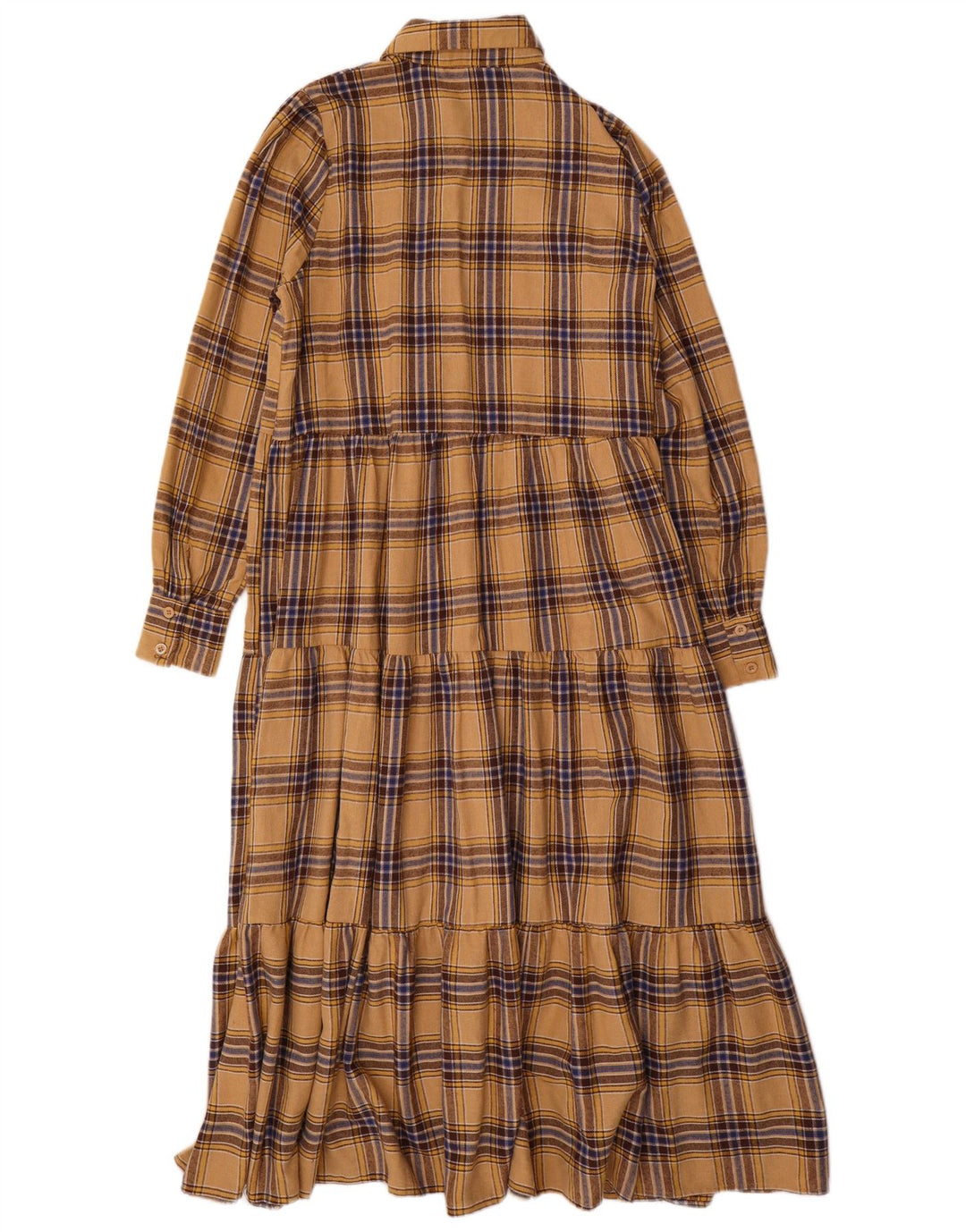 Γυναικείο μακρυμάνικο μάξι φόρεμα Coast UK 10 Small Beige Check Polyester