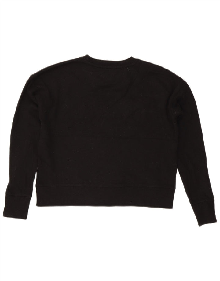 Dkny Γυναικεία υπερμεγέθη γραφική φούτερ Crop Jumper UK 10 Small Black