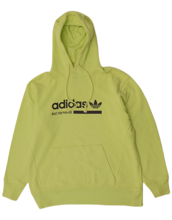 Adidas Γυναικεία γραφικά υπερμεγέθη Hoodie Jumper UK 10 Μικρό πράσινο βαμβάκι