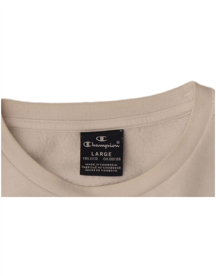 CHAMPION Γραφικό Φούτερ για Αγόρια Jumper 11-12 ετών Μεγάλο Λευκό