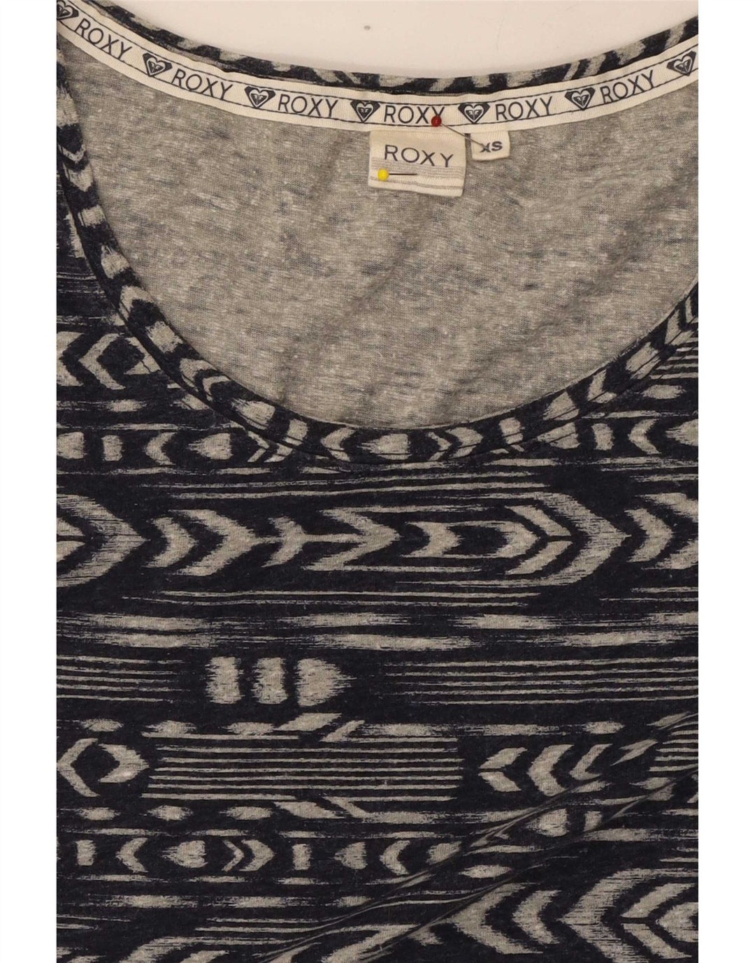 Roxy γυναικείο τοπ μακρυμάνικο UK 6 XS Navy Blue γεωμετρικός πολυεστέρας
