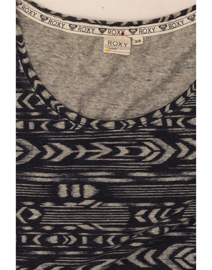 Roxy γυναικείο τοπ μακρυμάνικο UK 6 XS Navy Blue γεωμετρικός πολυεστέρας