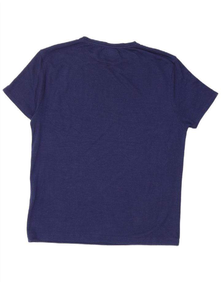 Ανδρικό T-Shirt ZARA Top Large Navy Blue Polyester