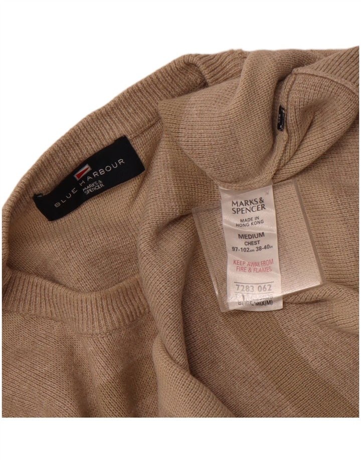 Marks & Spencer Ανδρικό πουλόβερ με λαιμόκοψη, μεσαίο βαμβακερό