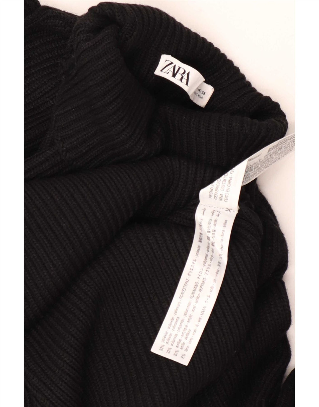 Zara Γυναικείο πουλόβερ με λαιμό χελώνα UK 10 Small Black Polyester