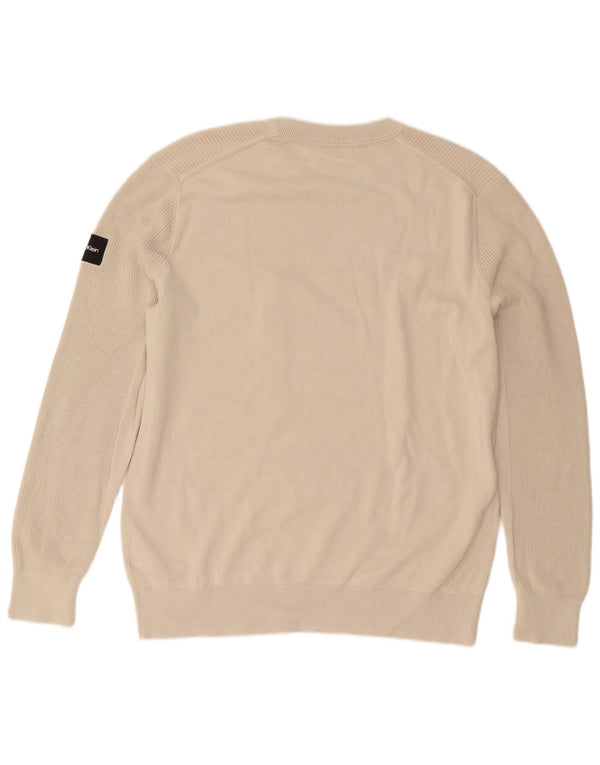 Ανδρικό πουλόβερ Calvin Klein Crew Neck Jumper XL Μπεζ βαμβακερό