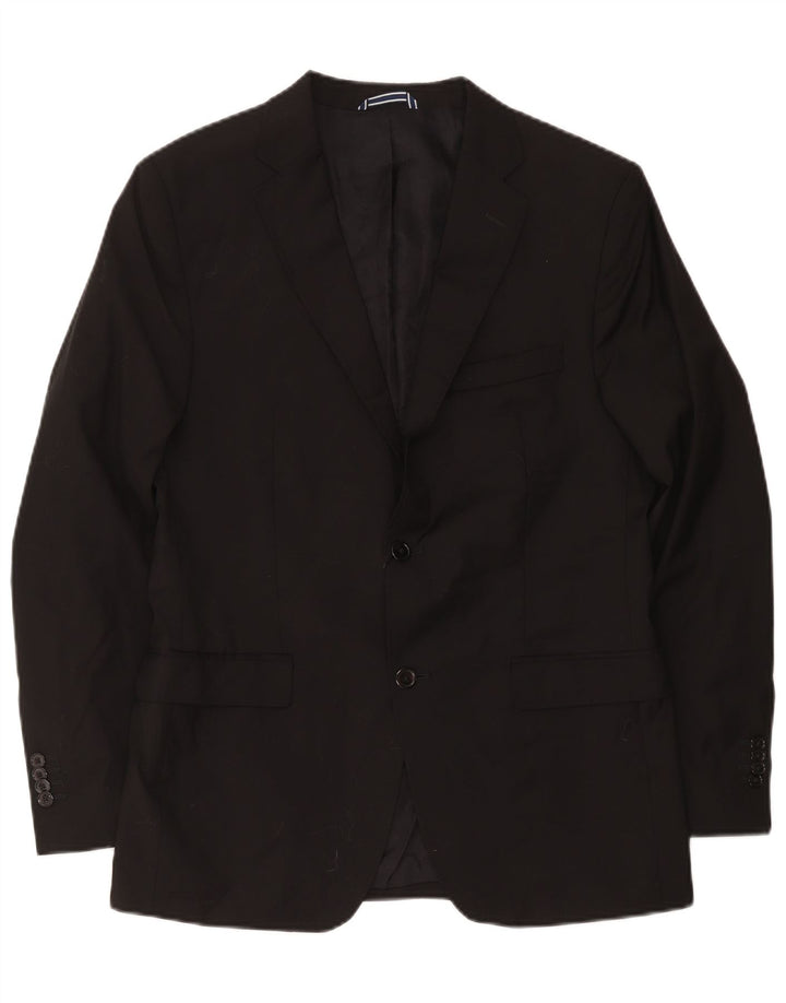 Massimo Dutti Ανδρικό μπουφάν σακάκι με 2 κουμπιά EU 54 XL μαύρο μαλλί