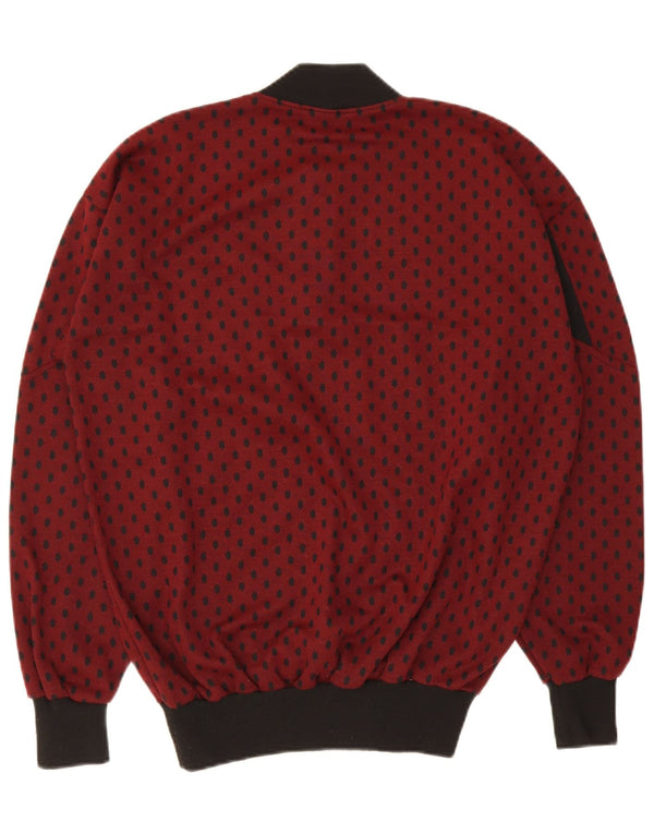 Vintage ανδρικό πουλόβερ με λαιμόκοψη UK 46 2XL Maroon με στίγματα