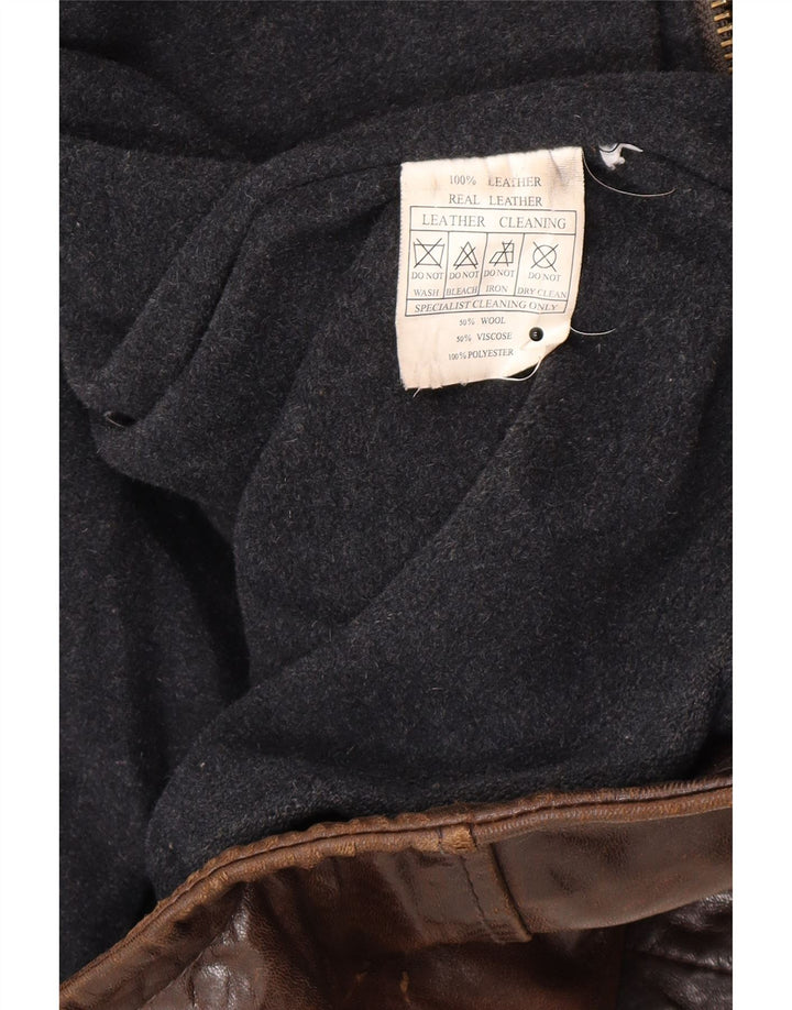 Vintage Ανδρικό Δερμάτινο Μπουφάν IT 54 2XL Καφέ Δερμάτινο
