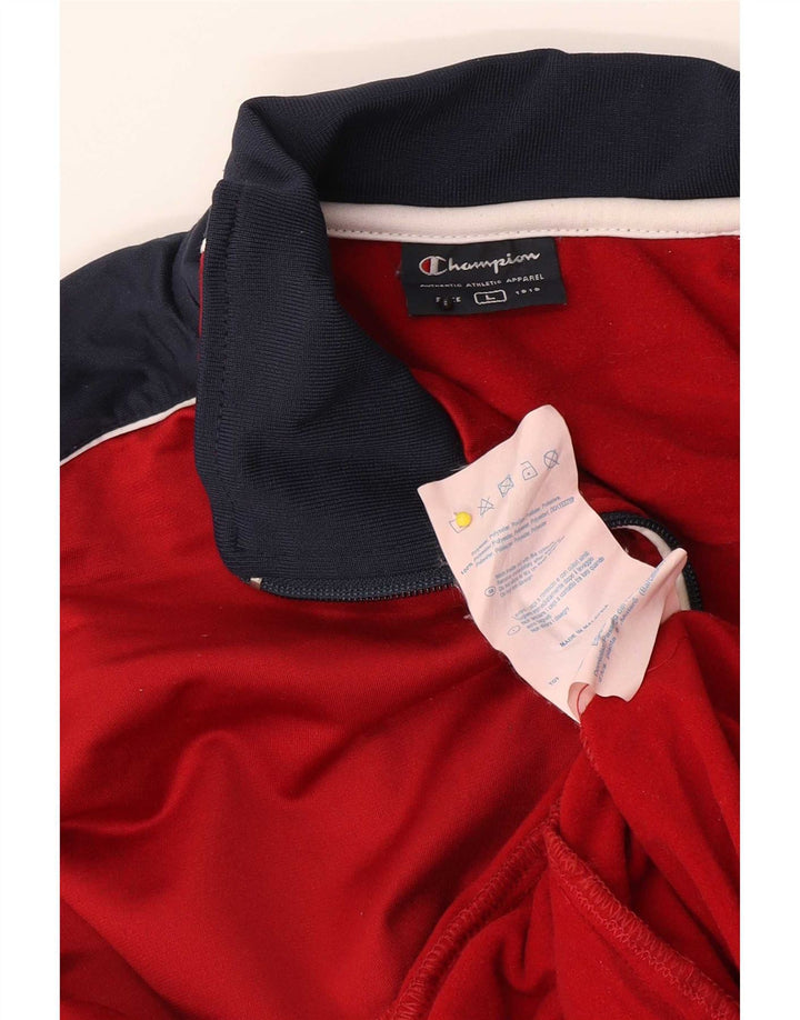 Γυναικεία αθλητική φόρμα Champion Top Jacket UK 16 Large Red Colourblock Polyester