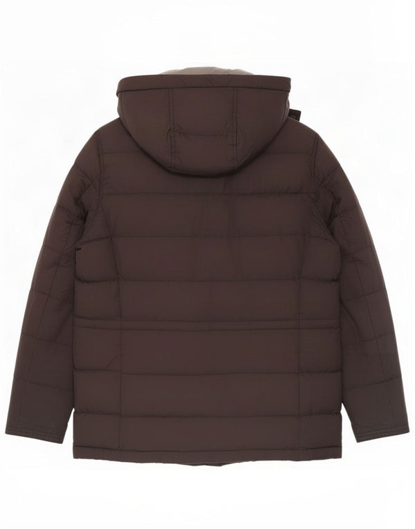 Massimo Dutti Ανδρικό μπουφάν με κουκούλα με επένδυση UK 40 Large Black Colorblock