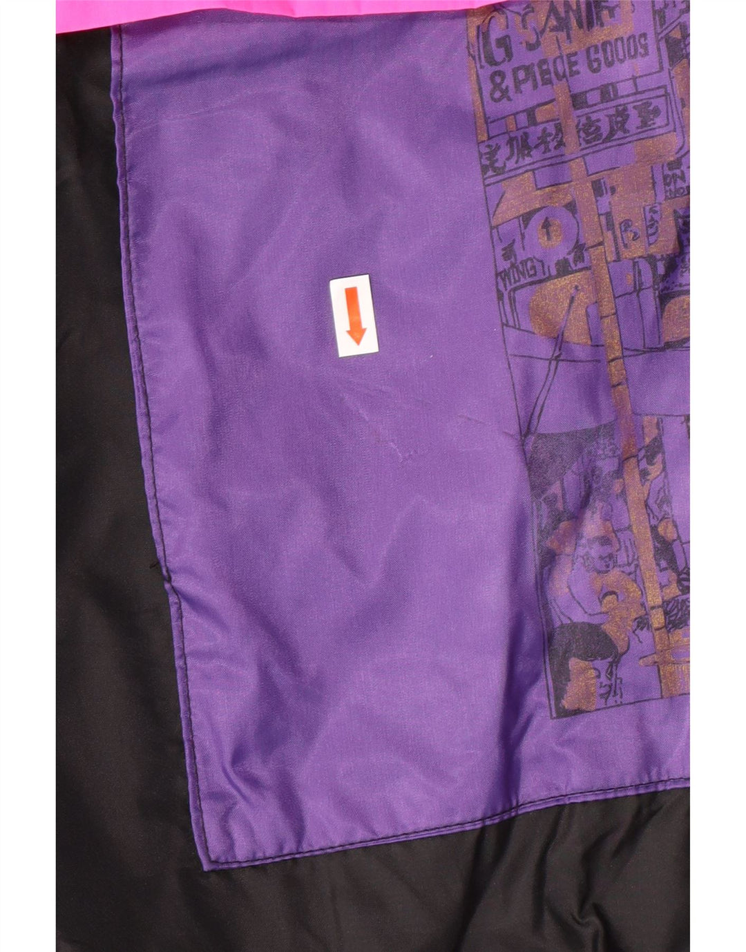 VINTAGE Ανδρικό μπουφάν Anorak με κουκούλα UK 38 Medium Black Colorblock Πολυαμίδιο