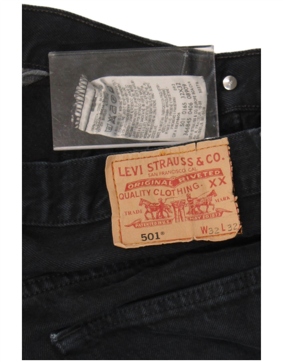 LEVI'S Ανδρικό τζιν 501 ίσιο W32 L32 Navy Blue Cotton