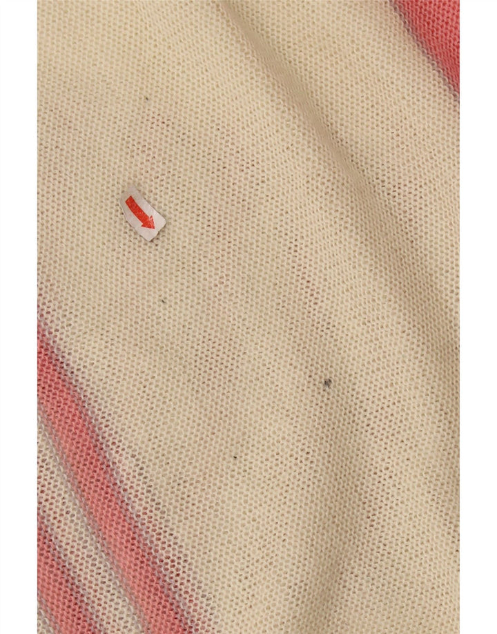VINTAGE Γυναικείο πουλόβερ με λαιμόκαυστο UK 14 Medium Pink Colourblock