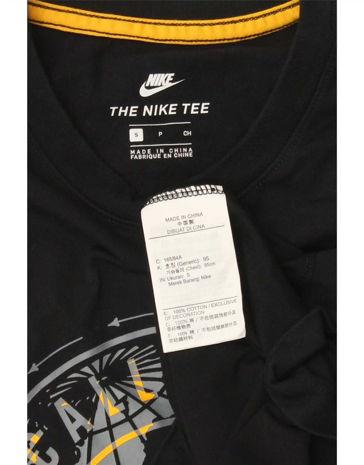 Ανδρικό γραφικό μπλουζάκι Nike, μικρό μαύρο βαμβακερό