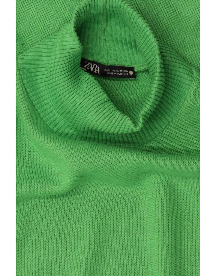 Zara Γυναικείο Crop Oversized τοπ μακρυμάνικο UK 16 Large Green