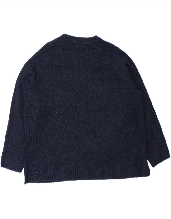 MARKS & SPENCER Womens Crew Neck Jumper Sweater UK 16 Large Navy Blue Vintage Marks & Spencer and Second-Hand Marks & Spencer from Messina Hembry 
