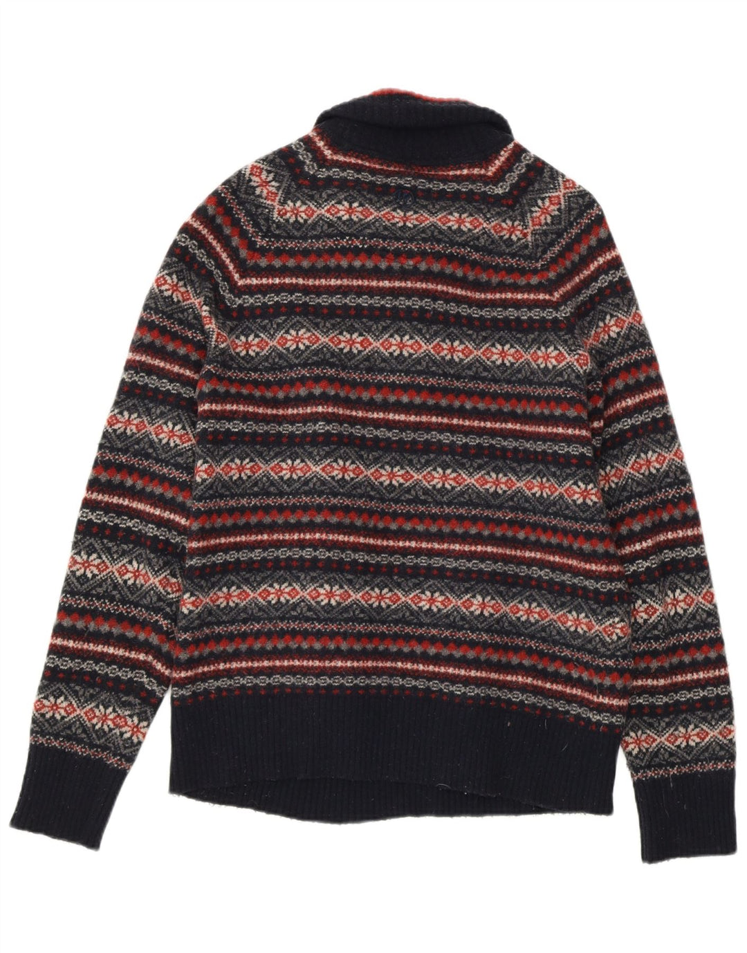 FAT FACE Γυναικείο πουλόβερ με φερμουάρ UK 14 Medium Navy Blue Fair Isle