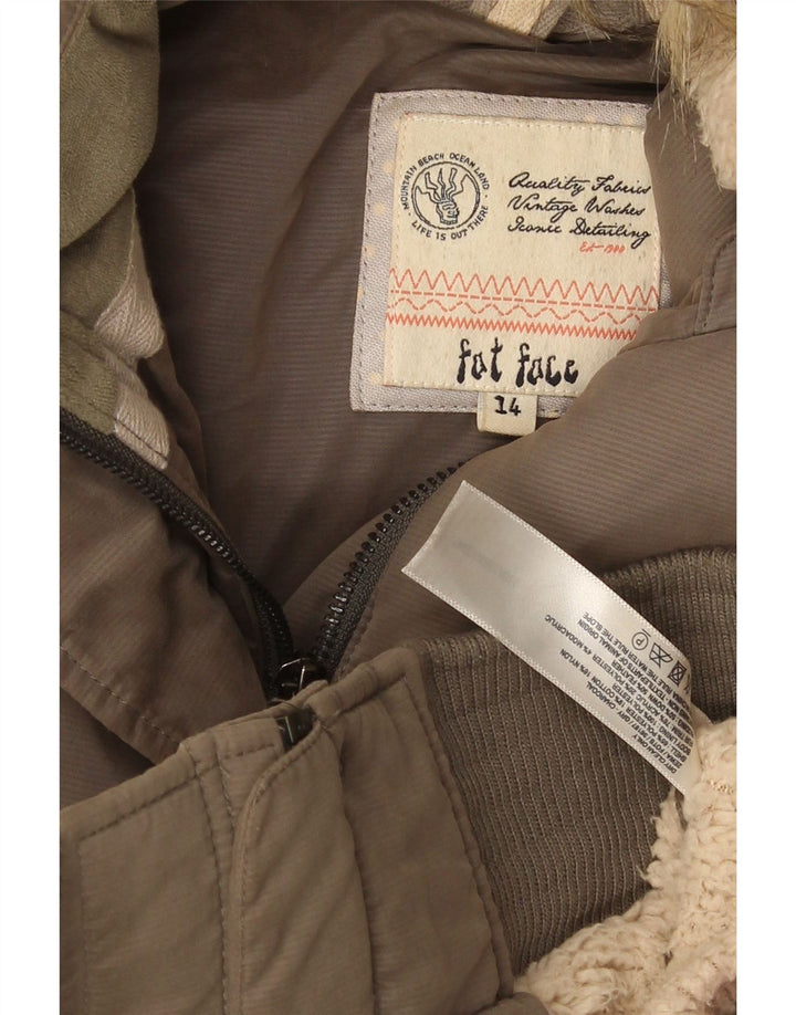 Fat Face Γυναικείο μπουφάν με κουκούλα UK 14 Medium Khaki Polyester
