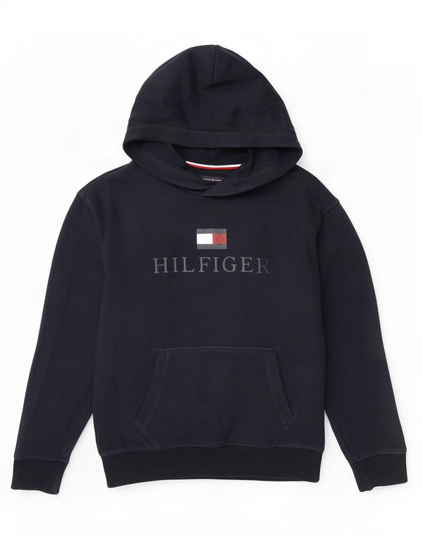 Tommy Hilfiger Boys Graphic Hoodie Jumper 11-12 ετών Navy Blue Cotton