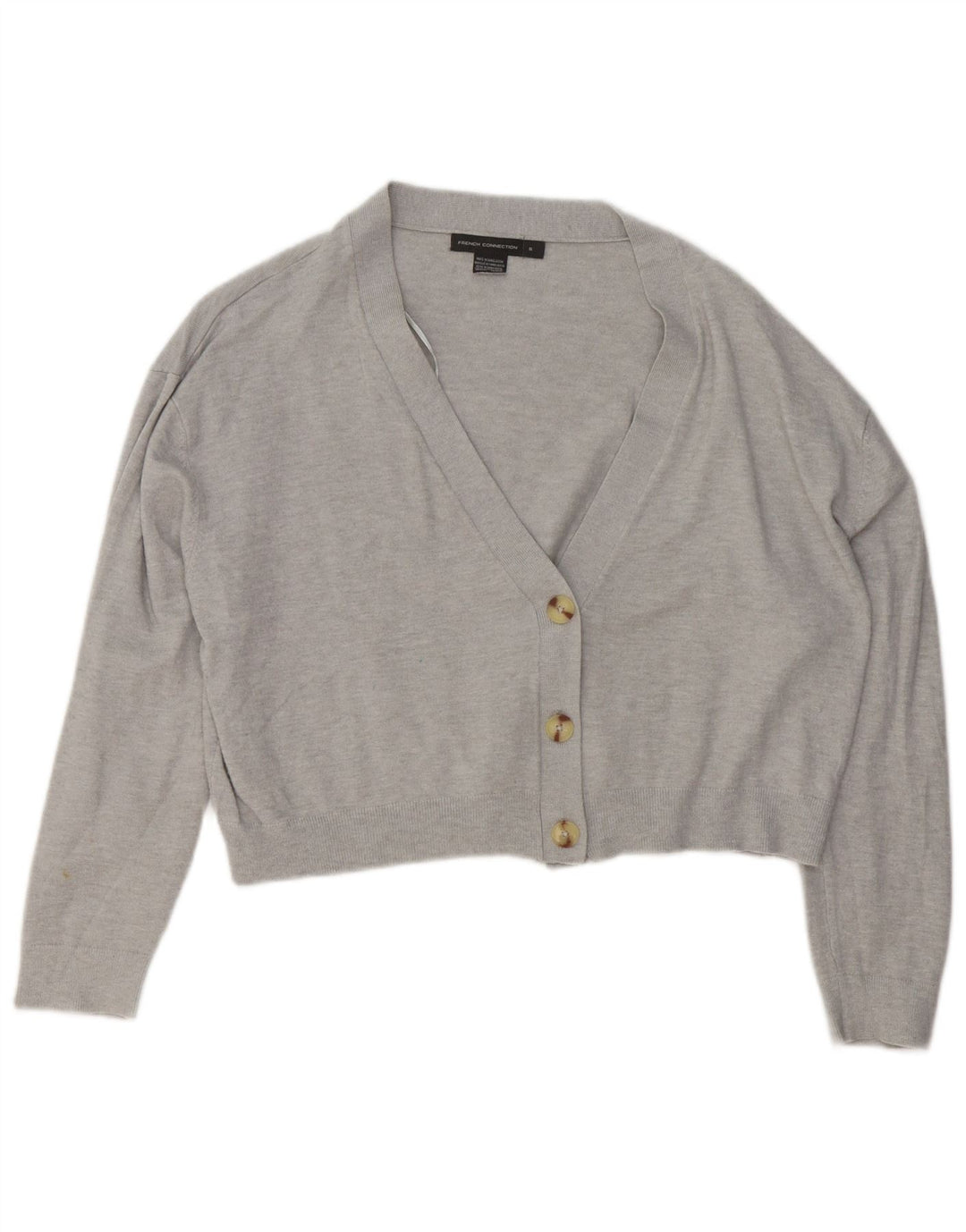 Γυναικείο πουλόβερ γαλλικής σύνδεσης Crop Oversized Cardigan UK 10 Small Grey
