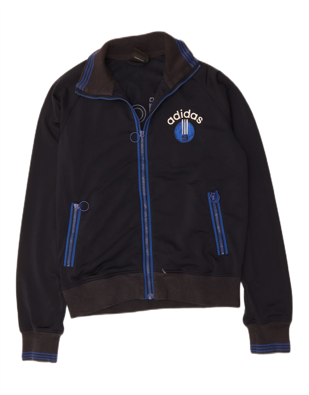 Ανδρική φόρμα γυμναστικής με γραφικά ADIDAS Top Jacket Medium Navy Blue Polyester