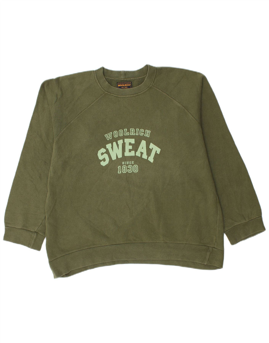 Woolrich Ανδρικό γραφικό φούτερ Jumper Μεγάλο πράσινο βαμβακερό