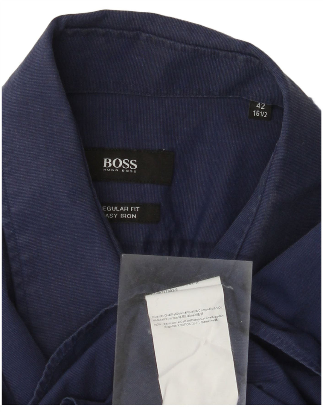 Ανδρικό πουκάμισο Hugo Boss Regular Fit Νούμερο 41 Μεγάλο Navy Blue βαμβακερό