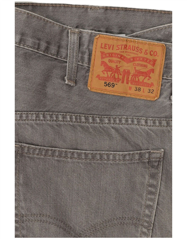 Levi's Mens 569 Loose Jeans W38 L29 Γκρι βαμβακερό