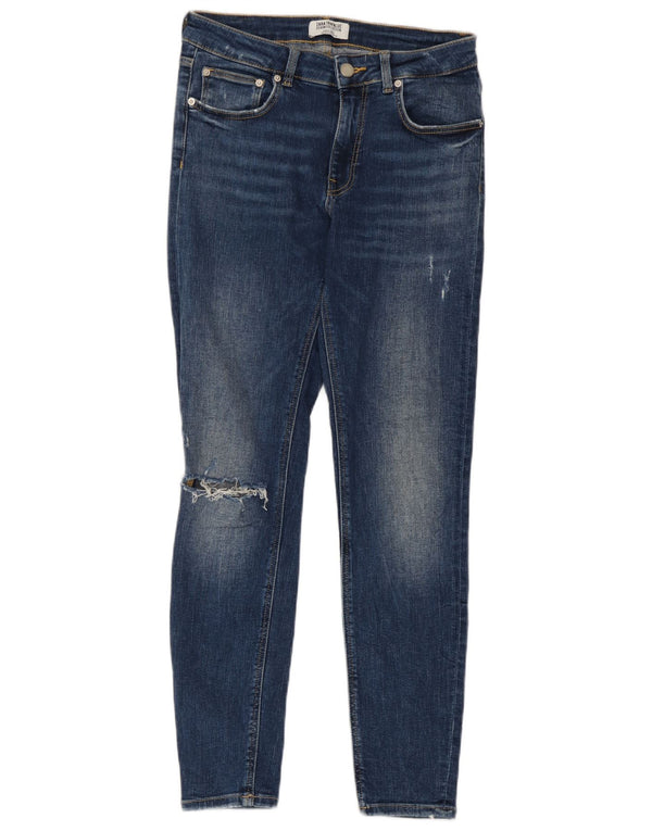 Zara Womens Distressed Skinny Jeans EU 38 Small W28 L27 Blue