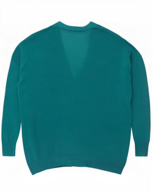 Zara Γυναικείο πουλόβερ με ζακέτα UK 10 Small Blue Acrylic