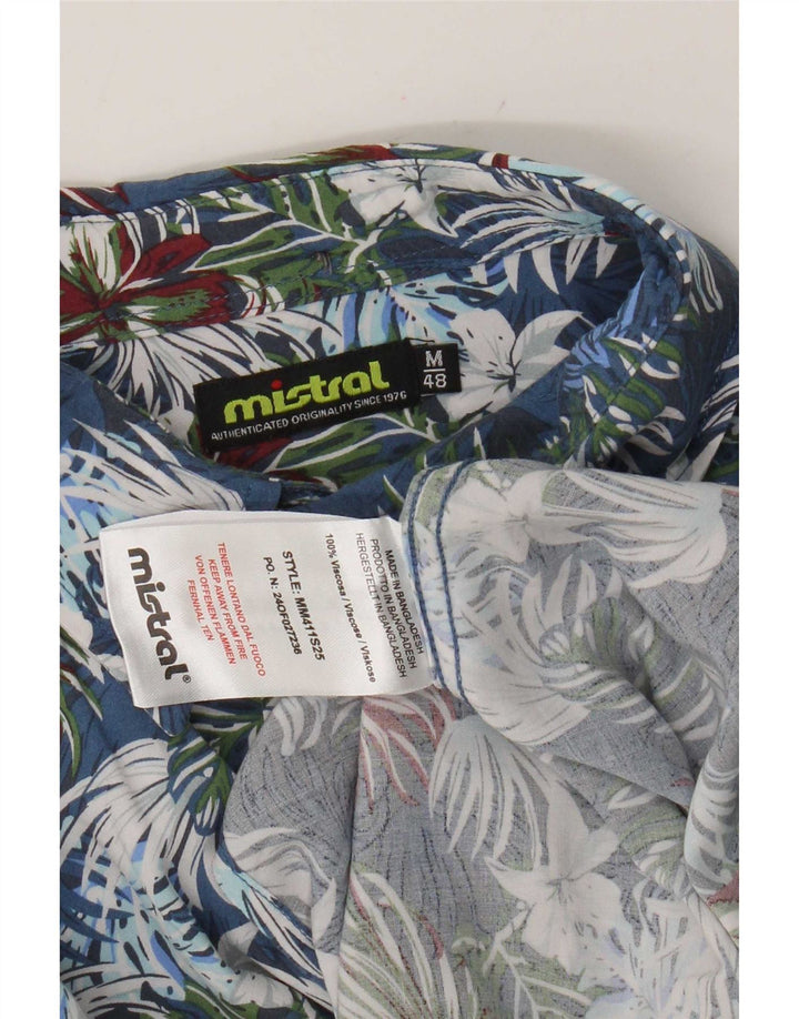 Ανδρικό κοντομάνικο πουκάμισο Mistral IT 48 Medium Blue Floral Viscose
