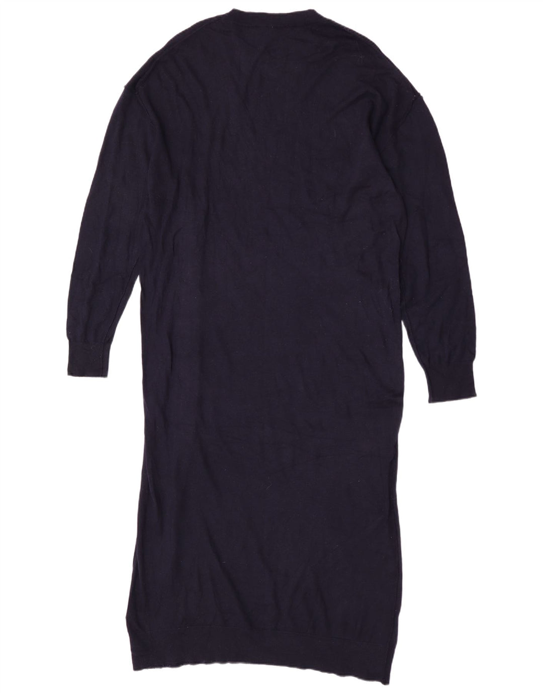 Zara γυναικείο μάξι μακρυμάνικο φόρεμα UK 14 Medium Navy Blue Polyester