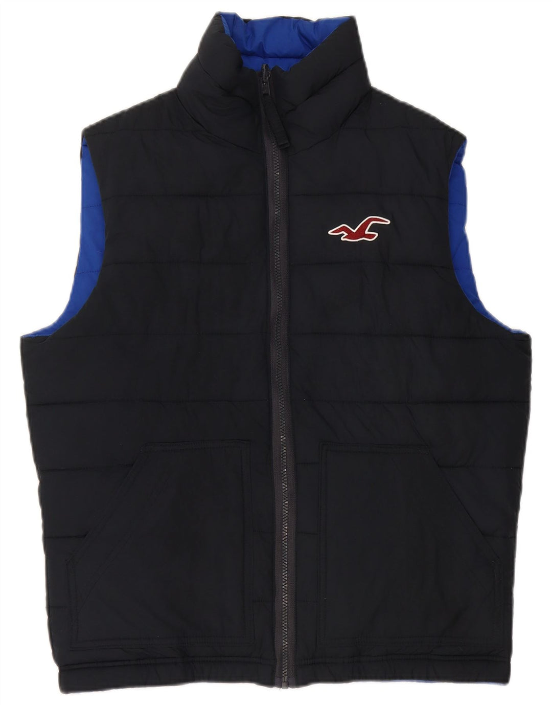 Hollister Ανδρική αναστρέψιμη επένδυση Gilet UK 38 Medium Navy Blue Polyester