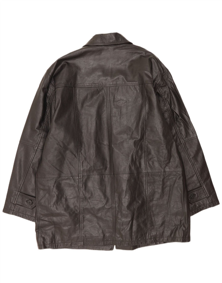 Vintage Ανδρικό Δερμάτινο Παλτό UK 44/46 XL Μαύρο Δερμάτινο