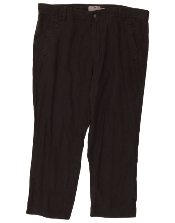 MARKS & SPENCER Ανδρικό λεπτό παντελόνι Chino W36 L25 Γκρι λινό