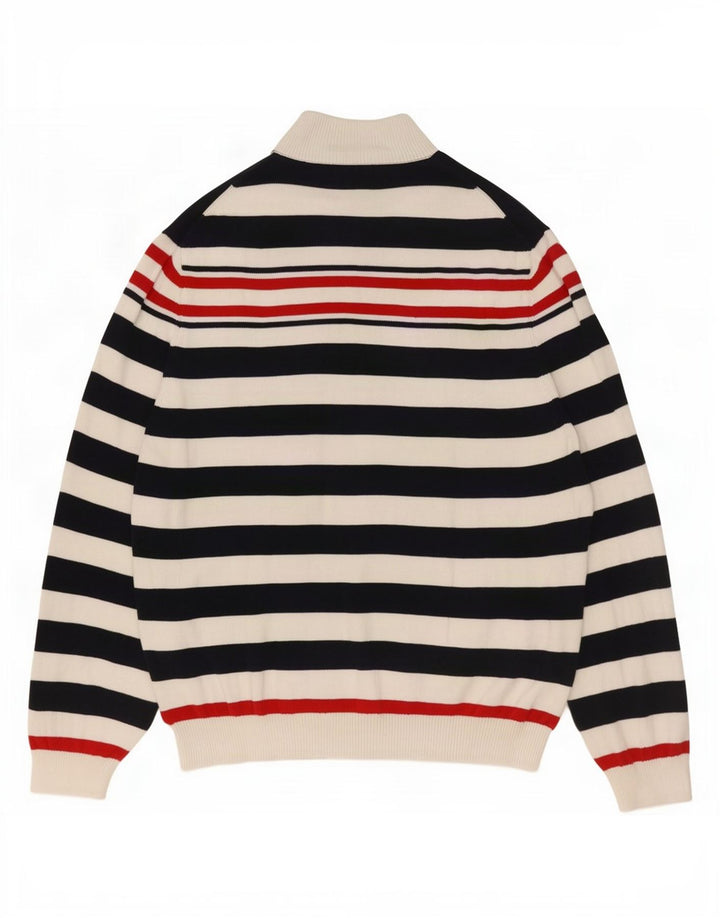Brooks Brothers Ανδρικό πουλόβερ με λαιμό κουμπιά XL μπλε ριγέ