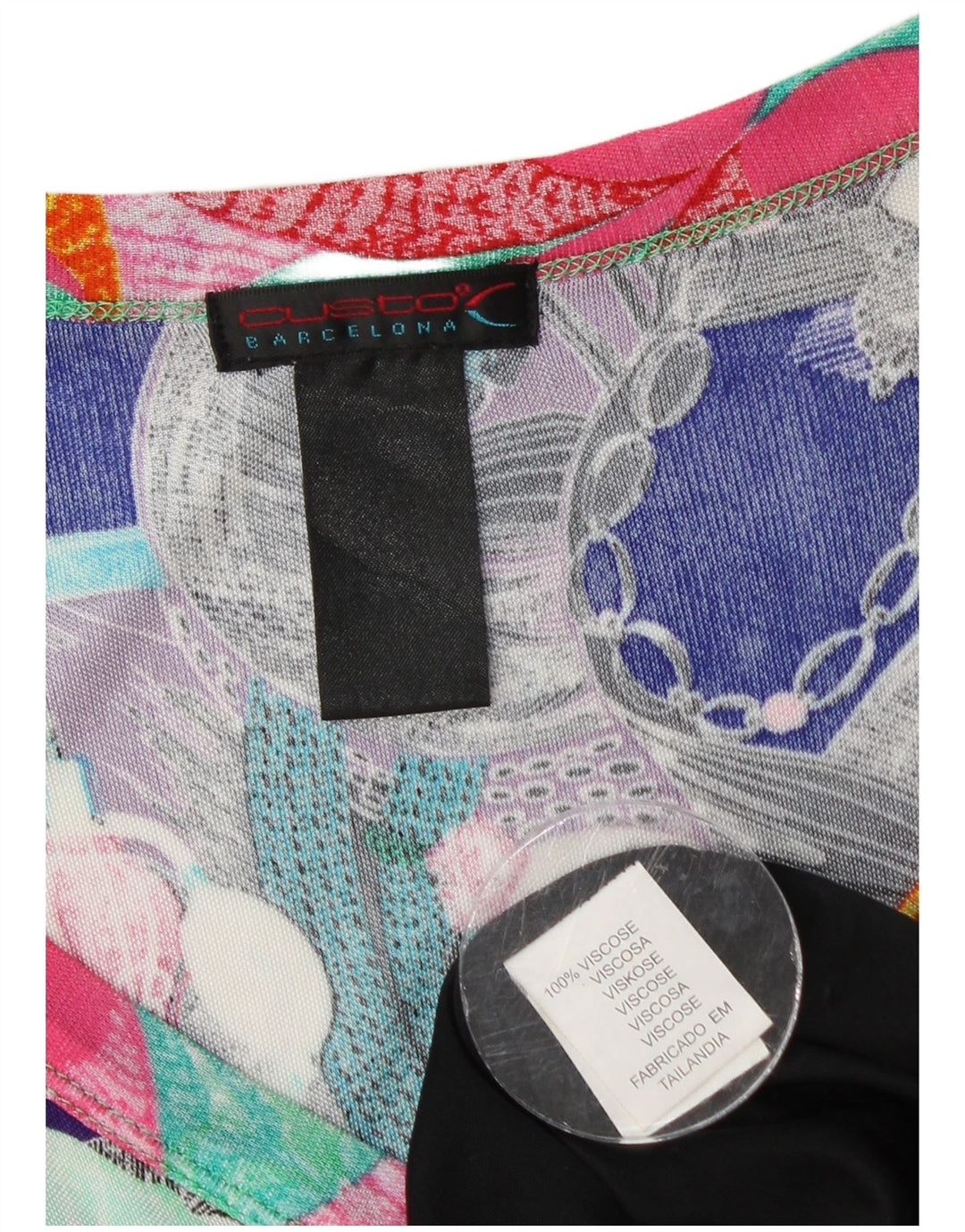 CUSTO BARCELONA Γυναικείο φόρεμα με αφηρημένο σχέδιο A-Line UK 4 XS Purple