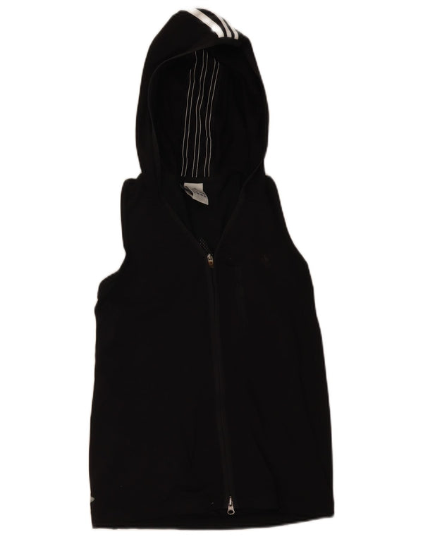 Adidas γυναικεία αμάνικη φόρμα με κουκούλα Top UK 6 XS Μαύρη ριγέ