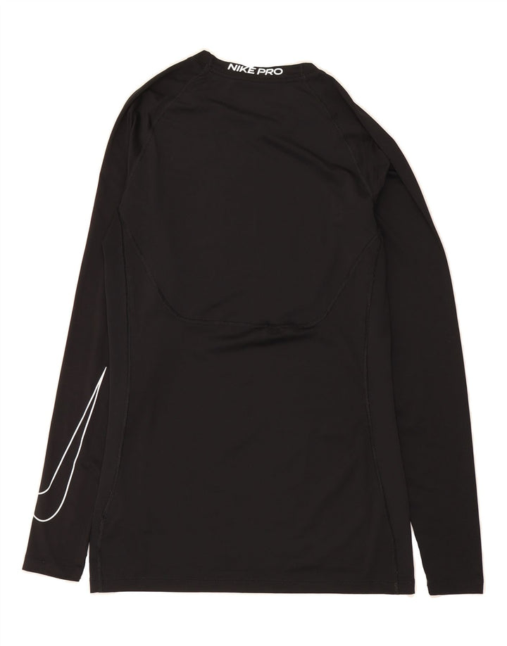 NIKE Mens Dri Fit Graphic Top Long Sleeve Large Black Polyester Vintage Nike and Second-Hand Nike from Messina Hembry 