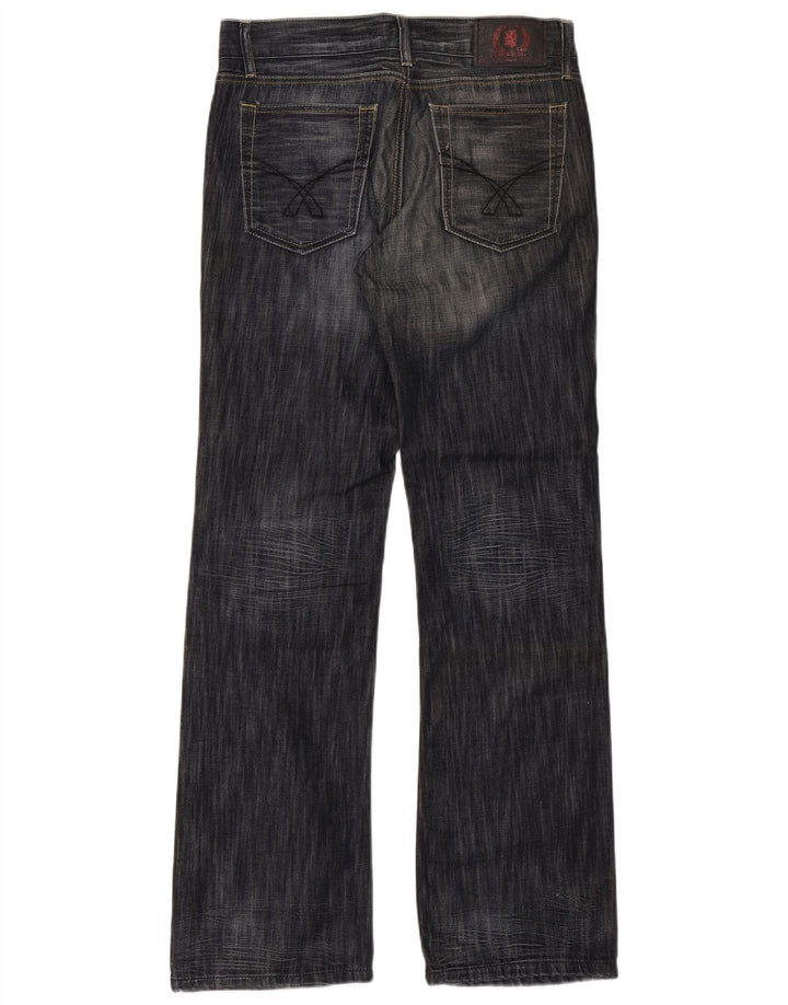 Smog Mens Bootcut Jeans W32 L34 Navy Blue