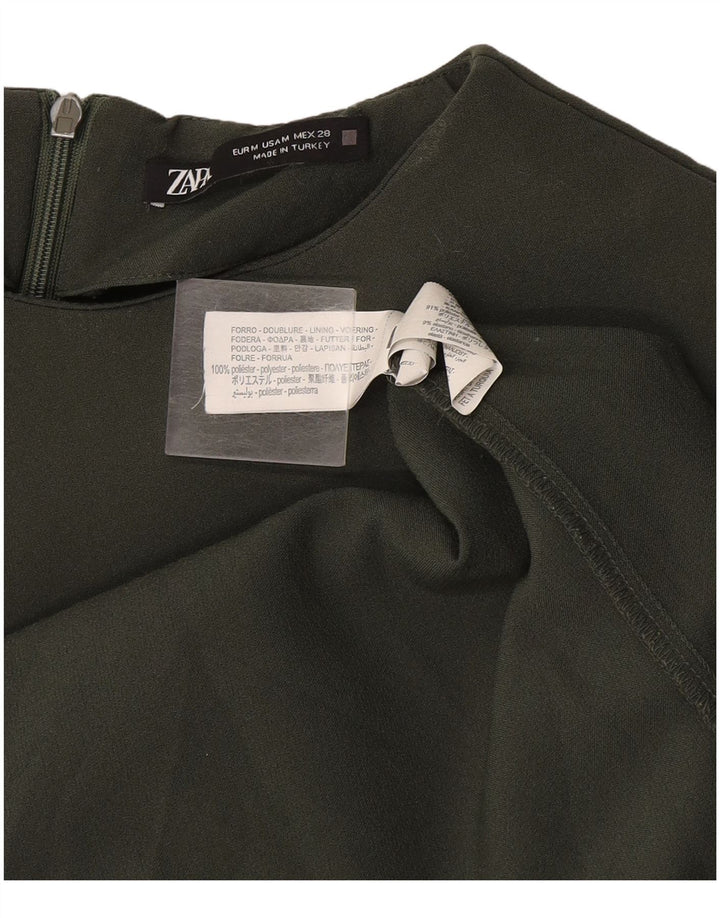 Zara Γυναικείο Αμάνικο Φόρεμα UK 12 Medium Khaki Polyester