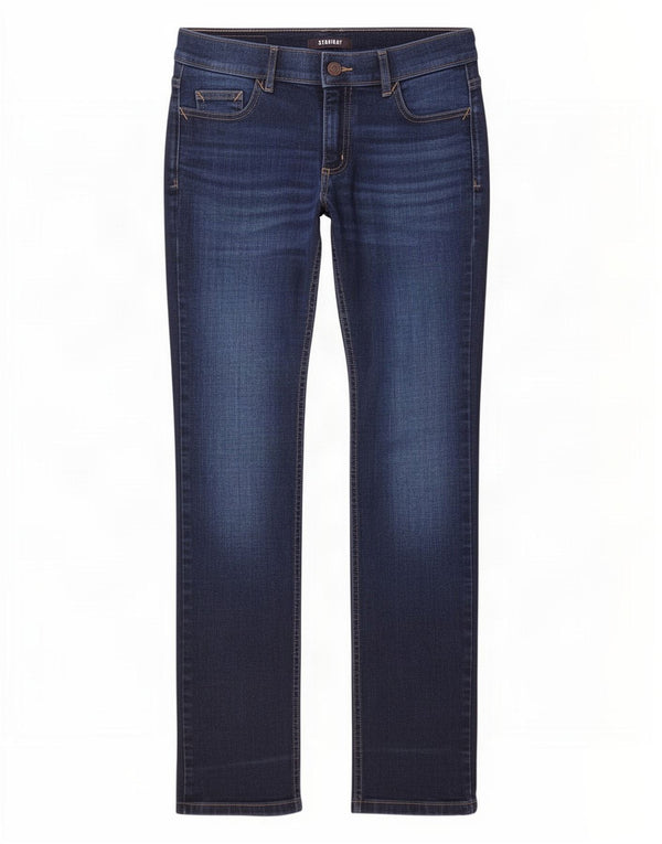 Marks & Spencer Γυναικεία ίσια τζιν UK 10 Small W28 L29 Navy Blue Cotton