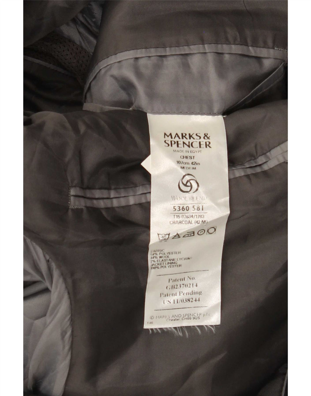 Marks & Spencer Ανδρικό σακάκι blazer UK 42 Large Grey Polyester