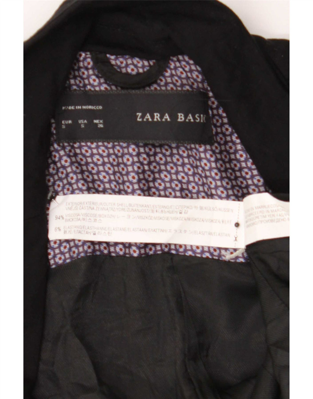 Zara Γυναικείο σακάκι 1 κουμπιού blazer UK 10 Small Black Viscose
