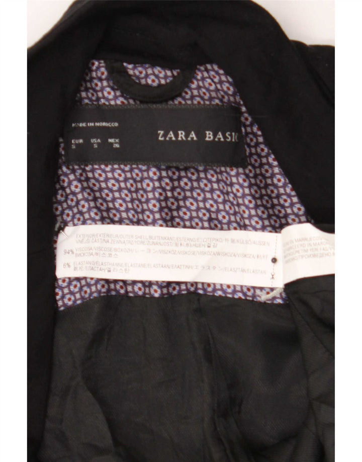 Zara Γυναικείο σακάκι 1 κουμπιού blazer UK 10 Small Black Viscose