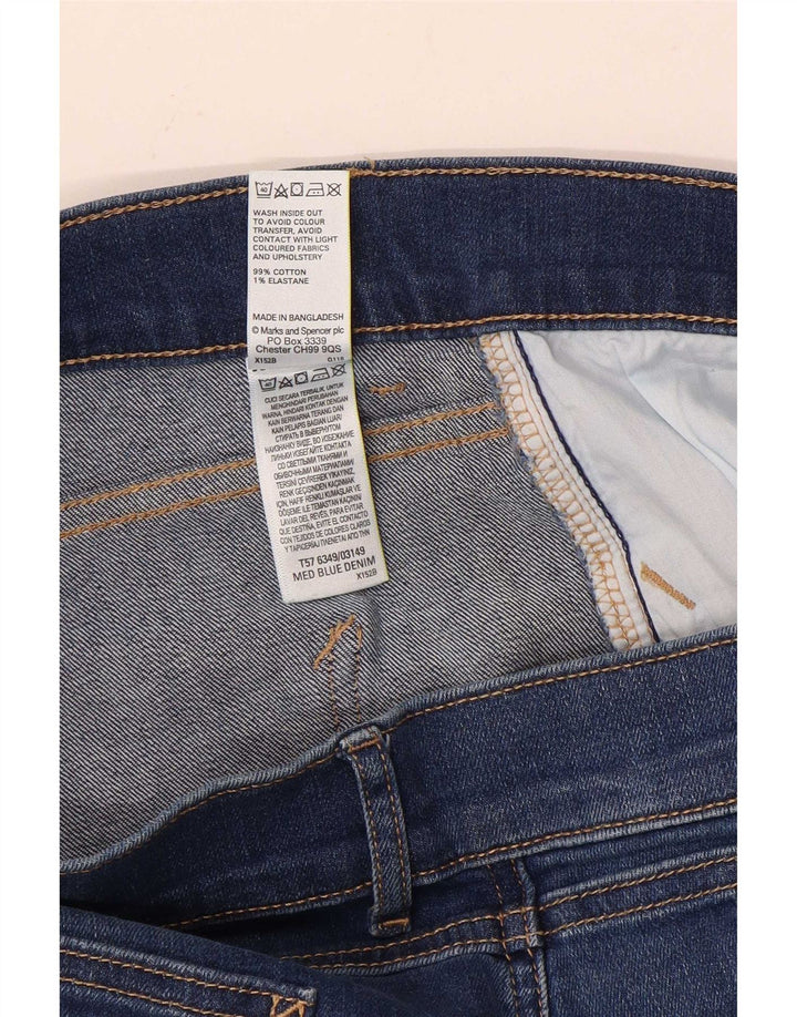 Marks & Spencer Γυναικεία Slim Bootcut Jeans UK 12 Medium W30 L28 Blue Cotton