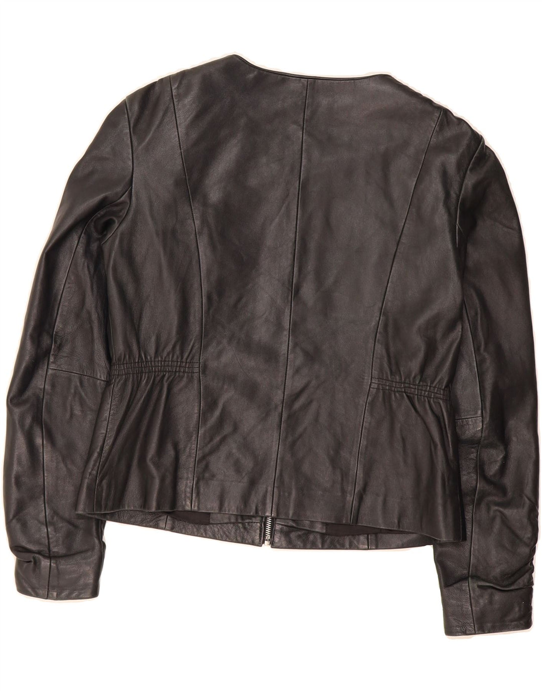 JULIA S. ROMA Womens Leather Jacket UK 12 Medium  Black Leather Vintage Julia S. Roma and Second-Hand Julia S. Roma from Messina Hembry 
