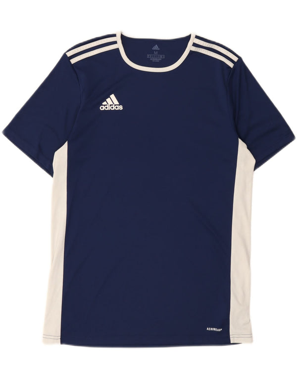 Adidas Mens Aeroready Graphic T-Shirt Top Medium Navy Blue Polyester