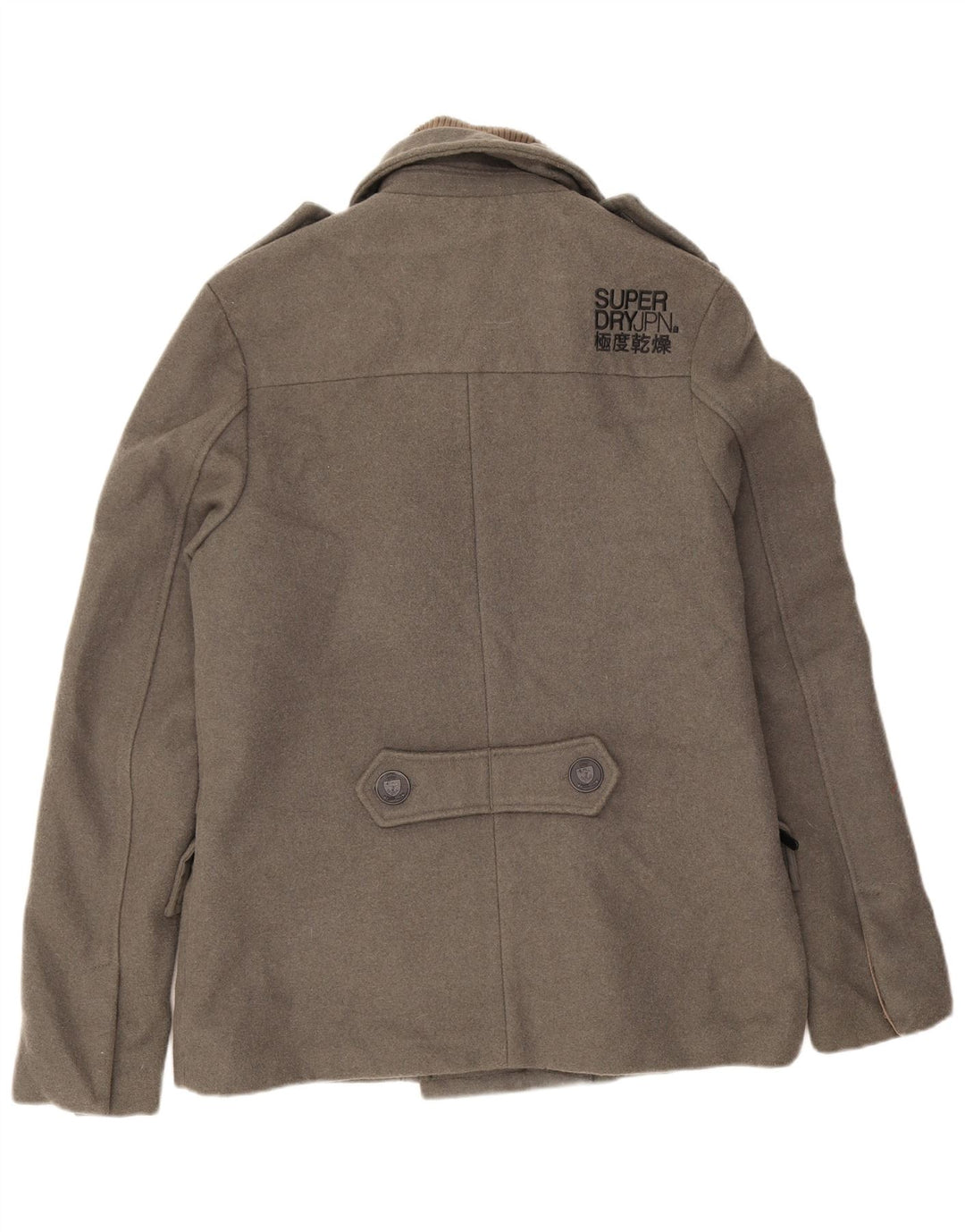 Superdry Ανδρικό παλτό μπιζελιού UK 40 Large Grey Wool
